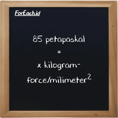 Contoh konversi petapaskal ke kilogram-force/milimeter<sup>2</sup> (PPa ke kgf/mm<sup>2</sup>)